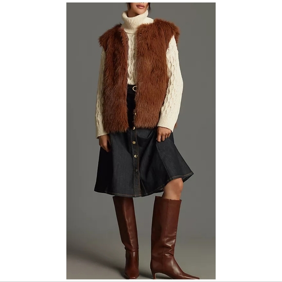 Anthropologie Jackets & Blazers - Anthropologie Faux Fur Brown Vest